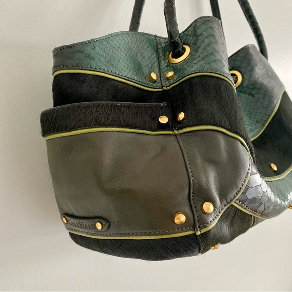 Cole Haan Gold Fish Patchwork Handbag - Picture 3 of 11